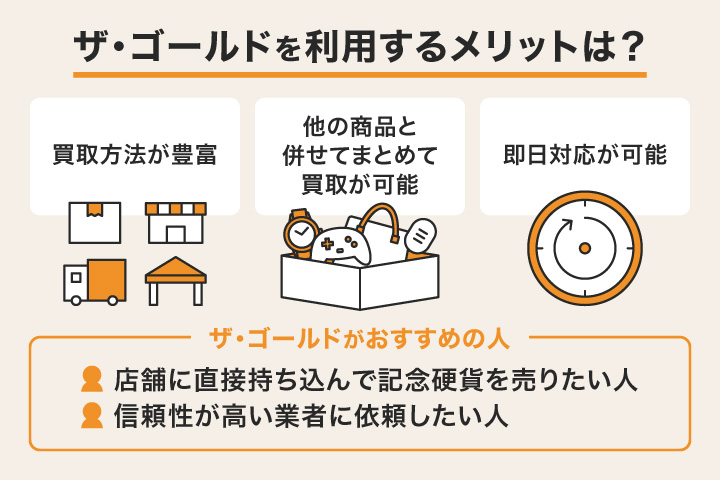 記念硬貨買取におけるザ・ゴールドを利用するメリットの画像