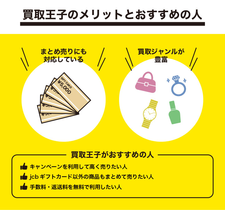 jcbギフトカード買取における買取王子のメリットとおすすめの人の画像